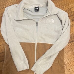 The North Face Women's Cream and Brown Teddy Jacket